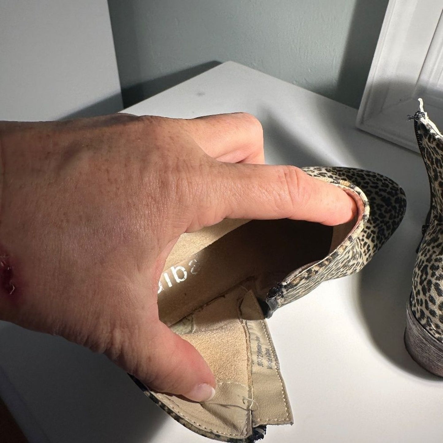 Diba Leopard Brushed Suede-like Booties EUC size 39 (8.5)