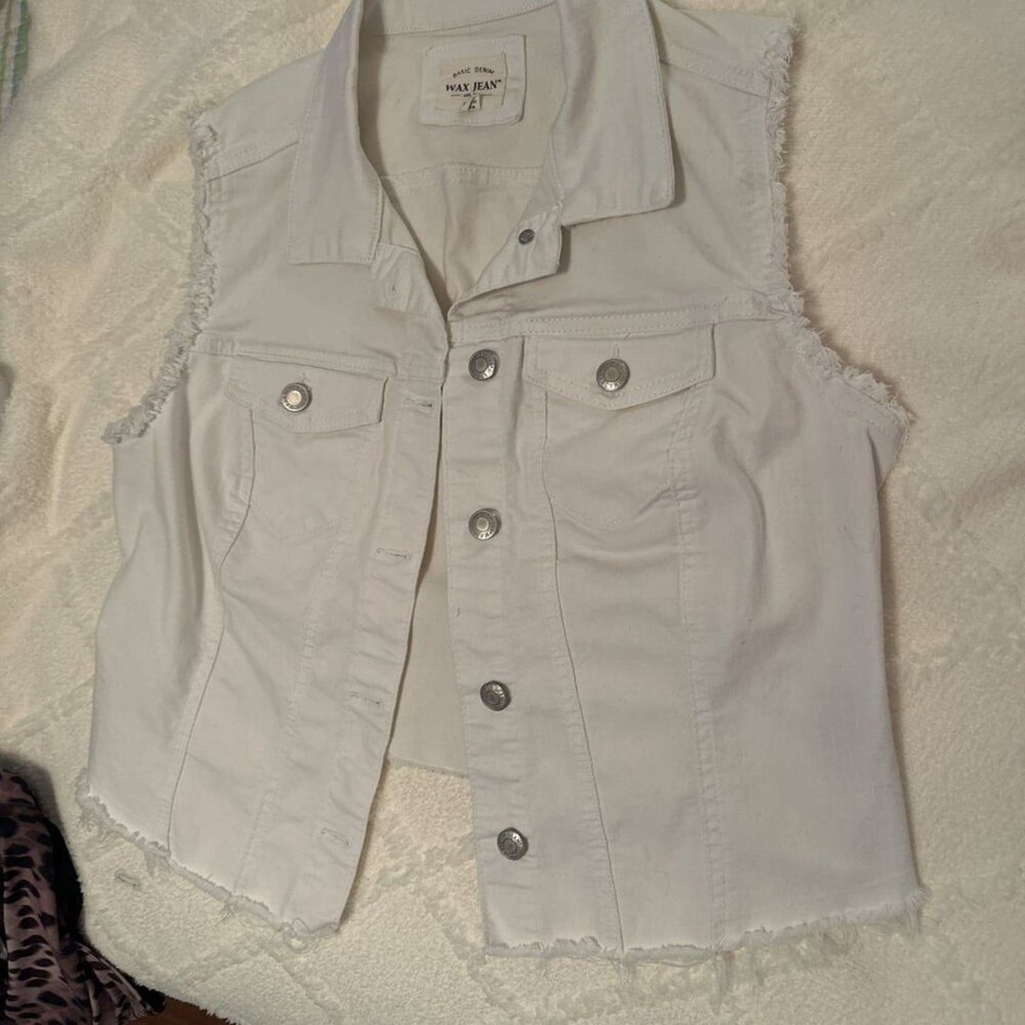 Wax Jean white denim vest
