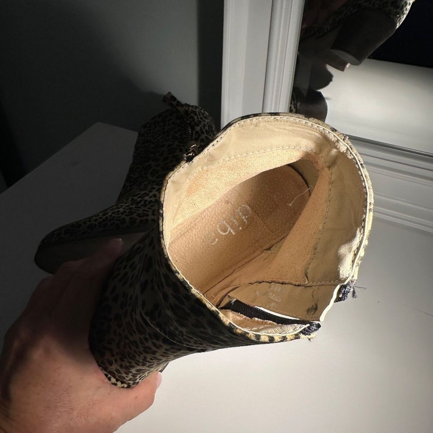 Diba Leopard Brushed Suede-like Booties EUC size 39 (8.5)