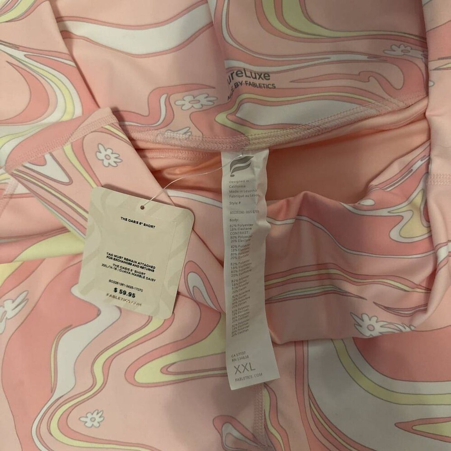 Fabletics Pure Luxe Oasis High-Waisted Shorts Size XXL NWT Pink-------------------------------------------------------