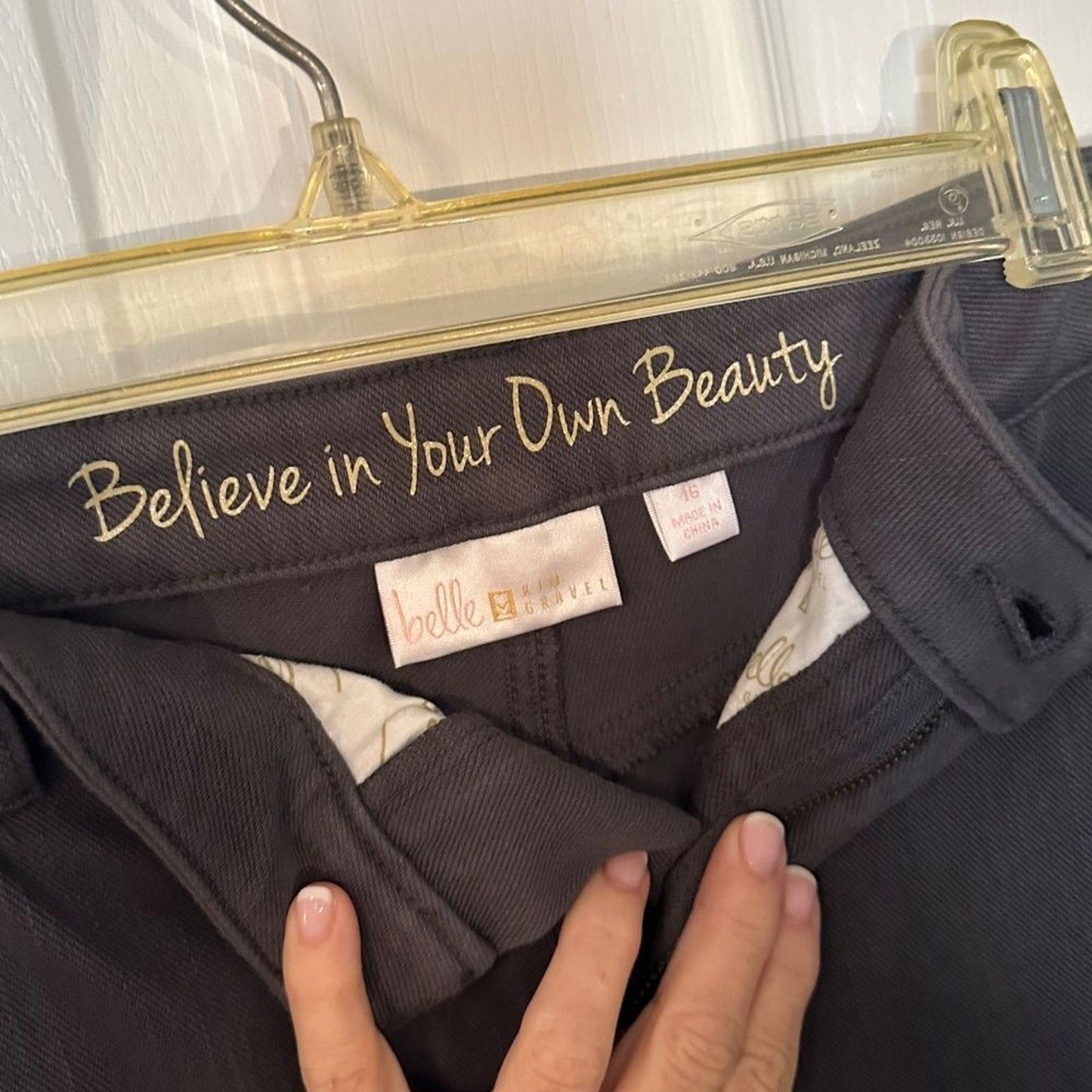 Belle by Kim Gravel Flexible Jeans NWOT Size 16 Graphite